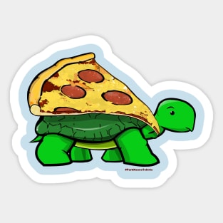 Turtle Delivering Pizza Sticker